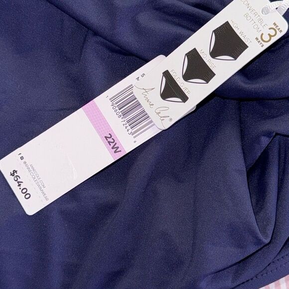 Anne Cole Women's Side Shirred High Waist
Bikini Bottom Size 22W - Picture 10 of 10